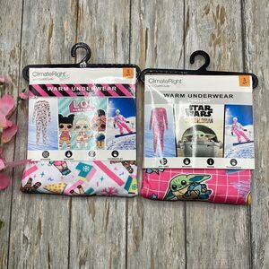 GIRL’S LOL & Star Wars Thermal Underwear Pajama Lounge 2, 2-Piece Sets Sz S 6/7